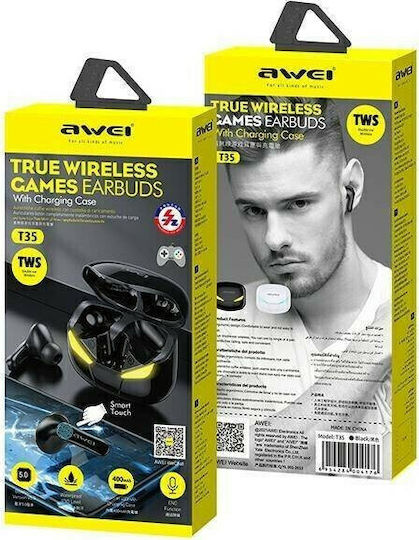 Awei T35 In-ear Bluetooth Handsfree Earphones with Sweat Resistance and Charging Case Black
