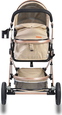 Moni Ciara Verstellbar 2 in 1 Baby Kinderwagen Geeignet für Neugeborene Beige 12kg