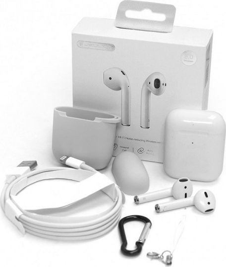 Jellico AirBlue C Earbud Bluetooth Handsfree Earphones with Charging Case White