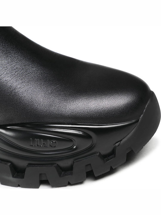 Wave 16 Leather Women's Ankle Boots Black