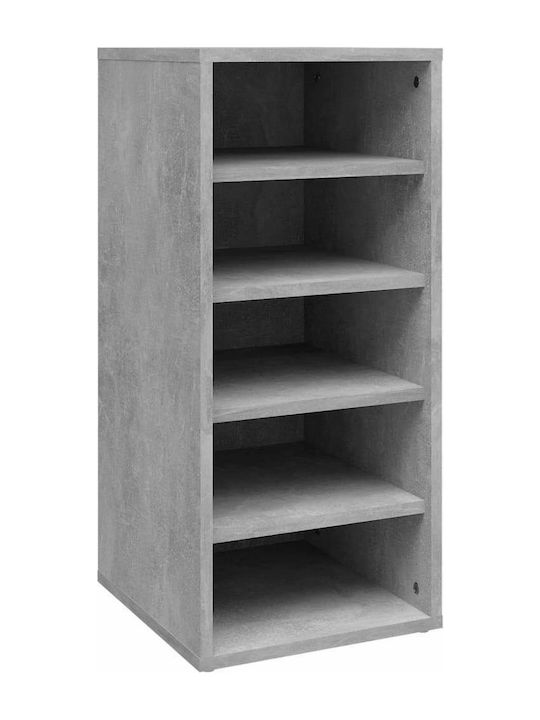 Wooden Shoe Organizer with 5 Shelves Γκρι 31.5x35x70cm