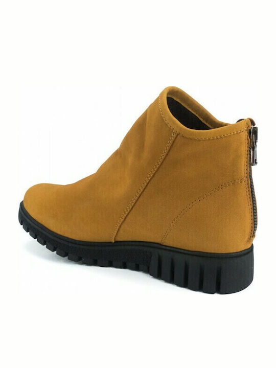 Wildleder Stiefeletten Damen Gelb