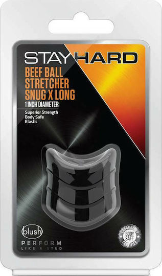 Blush Stay Hard Beef Ball Stretcher Snug X Long Black