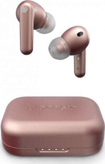 Urbanista London In-ear Bluetooth Handsfree Ακουστικά με Θήκη Φόρτισης Ροζ Χρυσά