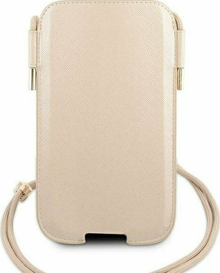 Guess Saffiano Pliculeț până la 6.1" Auriu GUHCP12MSAPSLG