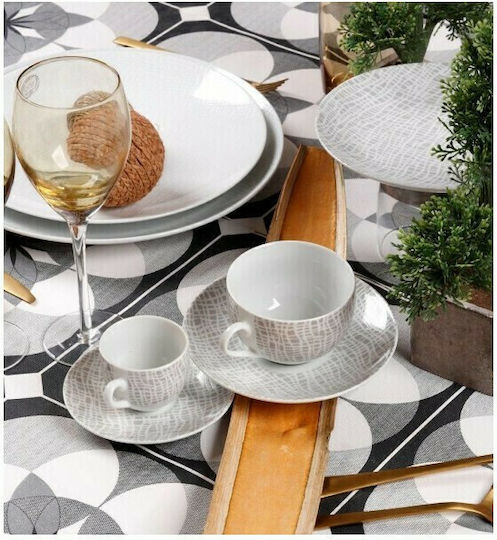 Cryspo Trio Fashion Set of Cups Coffee Porcelain Gray 100ml 6pcs
