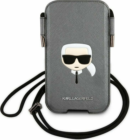 Karl Lagerfeld Saffiano Karl Head L Чорап и чанта Сив