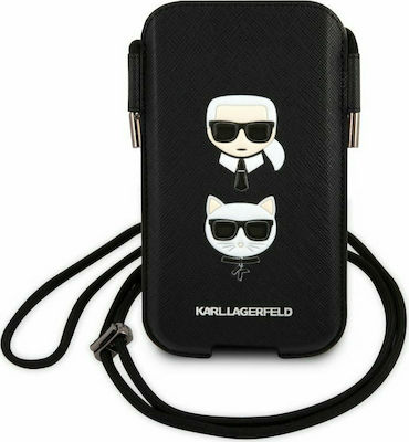 Karl Lagerfeld Saffiano Metal Logo S/M Sock & Pouch Black