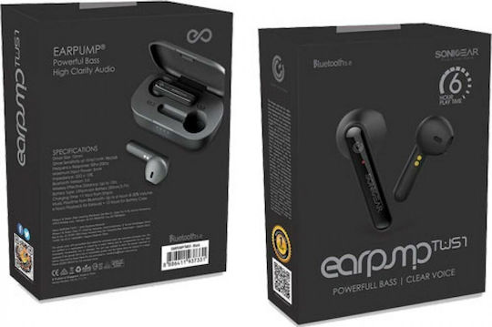 Sonic Gear TWS1 Earbud Bluetooth хендсфри Слушалки с Кутийка за Зареждане Черен