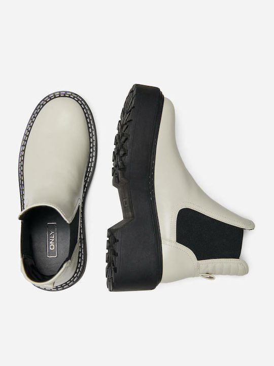 Bossi2 Damen Chelsea Stiefeletten Off White