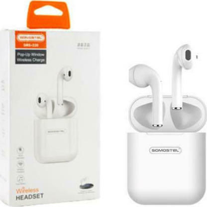 Somostel I330 Earbud Bluetooth Handsfree Ακουστικά με Θήκη Φόρτισης Λευκά