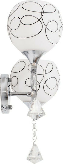 GloboStar Canter Modern Lamp Wall with Socket E27 Transparent 32x15x40cm