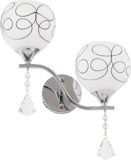 GloboStar Canter Modern Lamp Wall with Socket E27 Transparent 32x15x40cm