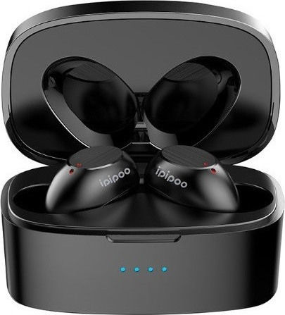 Ipipoo TP-9 In-ear Bluetooth Handsfree Căști cu Carcasă de Încărcare Negru