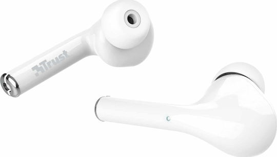 Trust Nika Touch In ear Bluetooth хендсфри Слушалки с Кутийка за Зареждане Бял