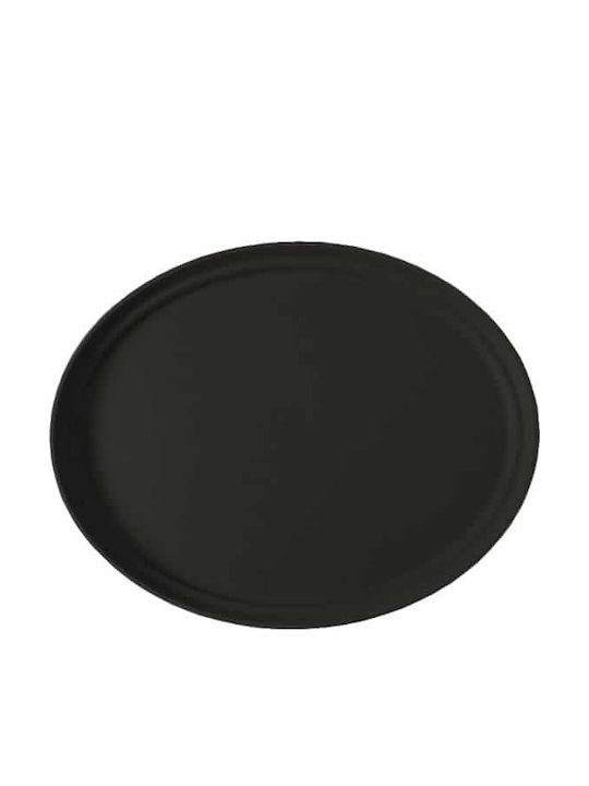 GTSA Kunststoff Oval Serviertablett Rutschfest in Schwarz Farbe 68.5x56cm 172-2700 1Stück