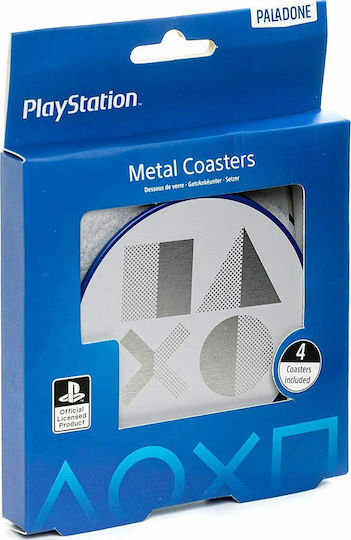 Paladone Playstation 5 Rund Untersetzer Metallisch Weiß 4Stück