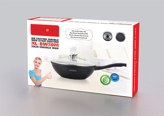 Royalty Line Wok από Αλουμίνιο Με Καπάκι με Επίστρωση από Πέτρα 30cm