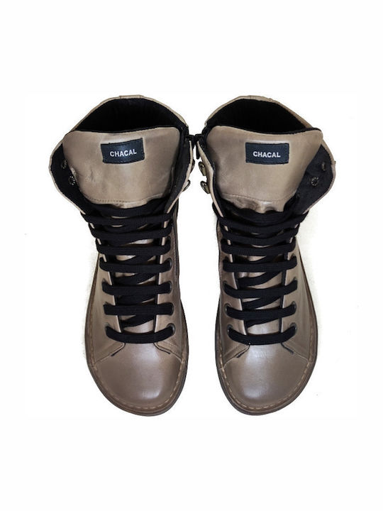Leather Women's Ankle Boots Taupe