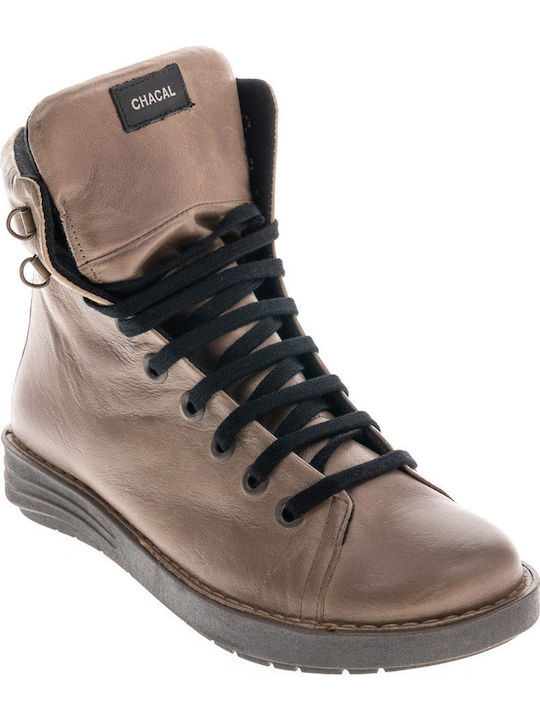Leather Women's Ankle Boots Taupe