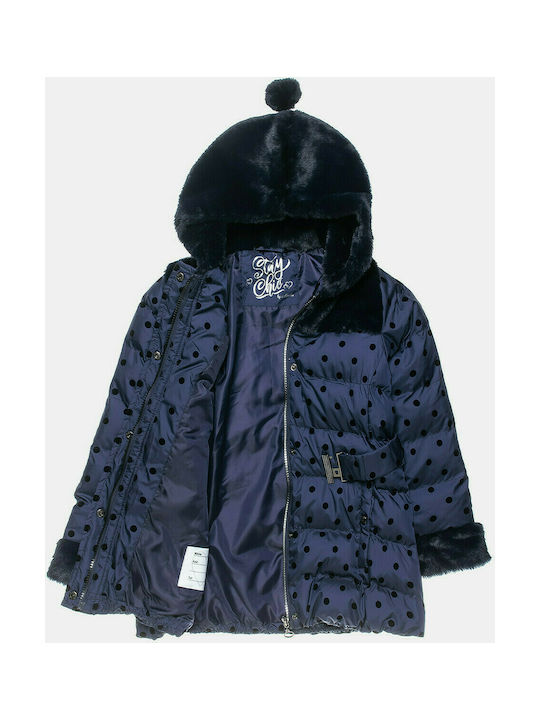 Alouette Kinderparka Lang mit Kapuze Blau