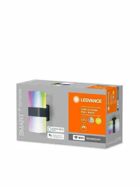 Ledvance Wifi Cube Wall Updown Wall-Mounted Outdoor Ceiling Light LED IP44 14W with Warm White Light Double Beam