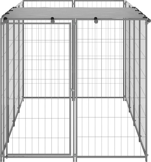 vidaXL Dog Park 6.05 sqm Made of Metallic Material in Silver Colour 220 x 110 x 110 cm 2.42 sqm