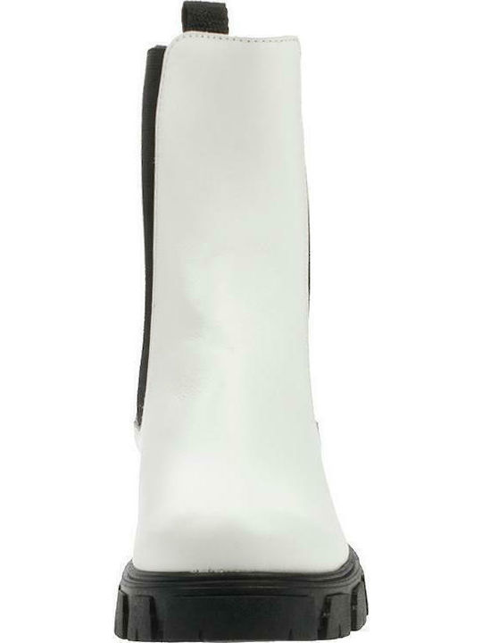 Leather Women's Ankle Boots White