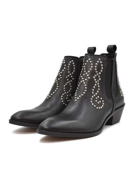 Leder Damen Chelsea-Stiefel Schwarze