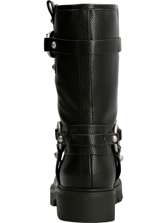 Leder Damenstiefel Schwarz FL82RNELE10