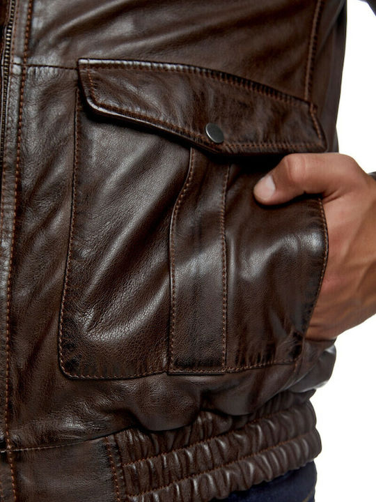Cruz Lederjacke Winter Jacke Braun