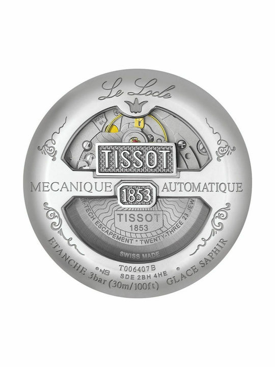 Tissot Le Locle Powermatic 80 Herrenuhr 39mm Automatisch mit Silber Metallarmband