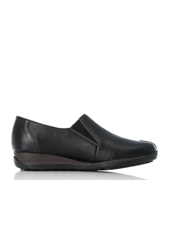 Δερμάτινα Γυναικεία Loafers σε Μαύρο Χρώμα