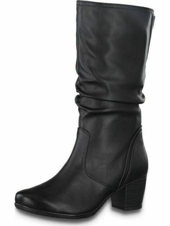 Anatomic Synthetic Leather Medium Heel Women's Boots with Rubber / Zipper Black