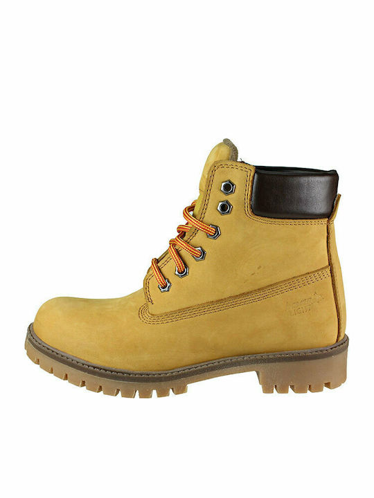 Leder Stiefeletten Damen Gelb