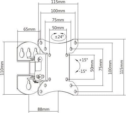 Brateck LCD-501N 302-94 Βάση Τηλεόρασης Τοίχου έως 27" και 30kg