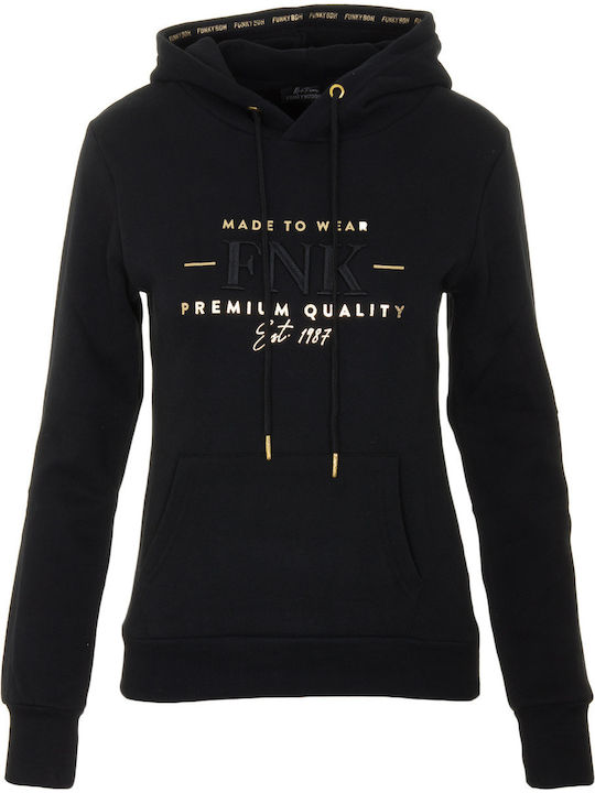Damen Sweatshirt Kapuzen Schwarz