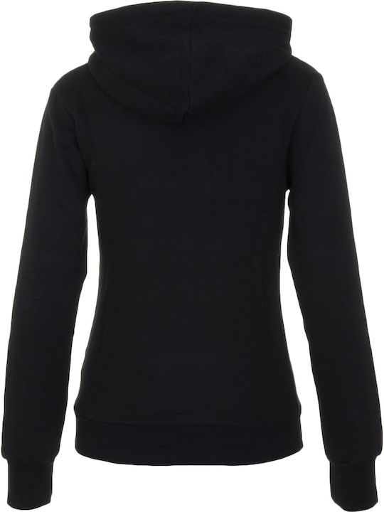 Damen Sweatshirt Kapuzen Schwarz