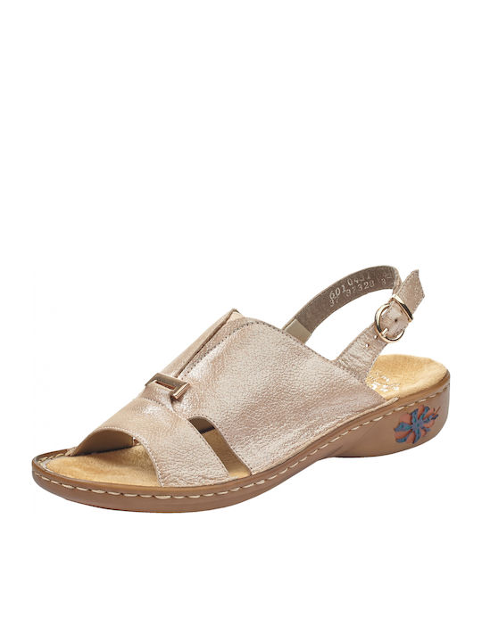 Rieker Damen Flache Sandalen Anatomisch in Beige Farbe