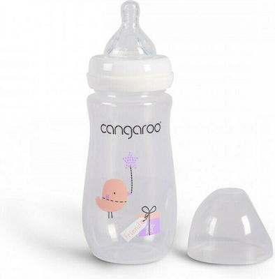 Cangaroo Plastic Bottle Birdy Blu Anti-Colic with Silicone Nipple for 3+ months Girl 300ml 1pcs