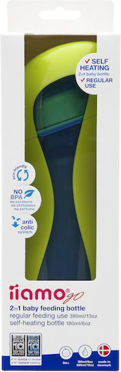 Iiamo Plastic Baby Bottle Go Anti-Colic with Silicone Nipple for 0+, 0+ m, months Green Green-Blue 180ml