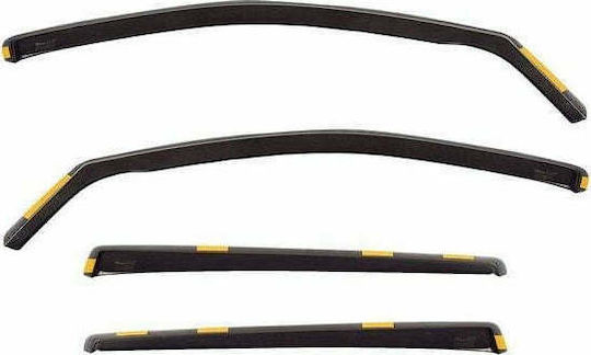 Heko Set of Windbreakers Front and Rear Car Dark Fime for Ford Ranger 4D 2012 4pcs