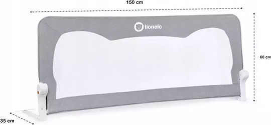 Lionelo Hanna Foldable Bed Rail Guard Simple Placement made of Fabric in Gray Color 150x35x66εκ. 1pcs