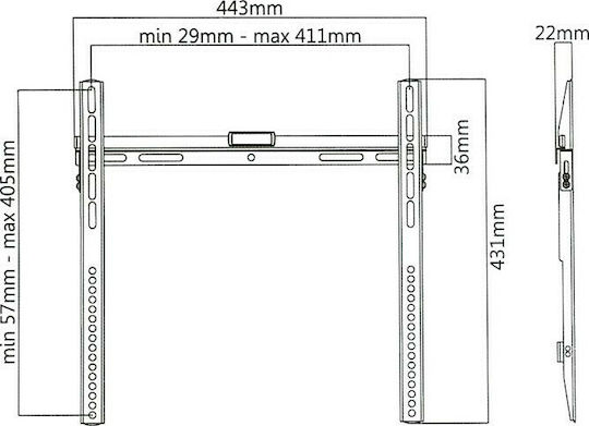 Superior Electronics 32-55 Fixed Ultra Flat 188-0040 Wall TV Mount up to 55" and 40kg