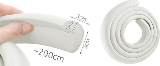 Ruhhy Surface Protector with Sticker Made of Foam Material in White Color 200cm