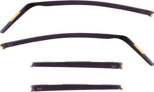 Heko Set of Windbreakers Front and Rear Car Dark Fime for Ford Focus C-Max 4pcs