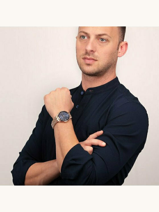 Trussardi T-Couple Ρολόι Μπαταρίας με Μεταλλικό Μπρασελέ