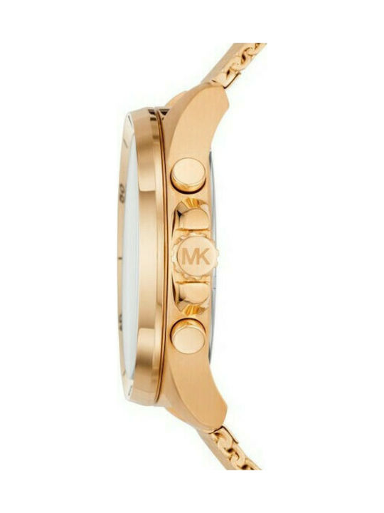 Michael Kors Brecken Uhr Chronograph Batterie mit Gold Metallarmband