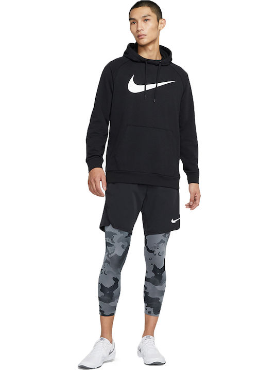 Dri-Fit Φούτερ με Κουκούλα Μαύρο