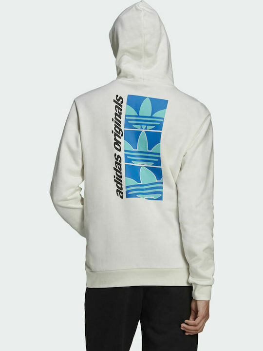 Adidas Y2K Men's Sweatshirt with Hood & Pockets White